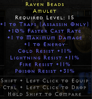 Raven Beads amulet