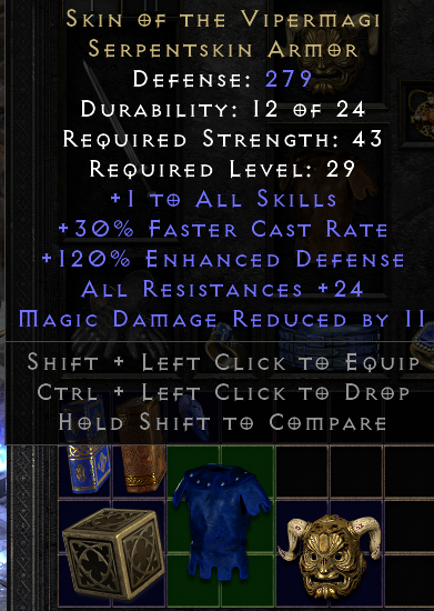 Skin of the Vipermagi +24 all res roll