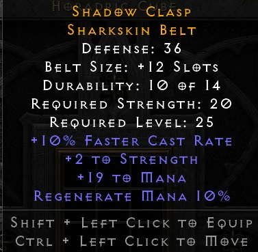 Crafted caster belt